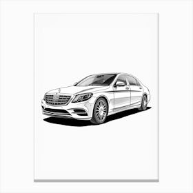 Mercedes Benz S Class Line Drawing 9 Canvas Print