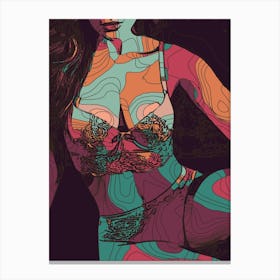 Abstract Geometric Sexy Woman (2) 2 Canvas Print