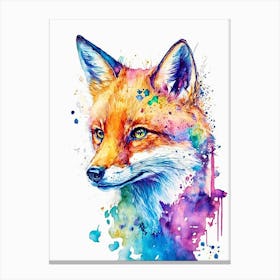 Fox Water Color Canvas Print