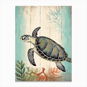 Beach House Sea Turtle  12 Canvas Print
