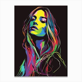 Woman With Colorful Hair Canvas Print