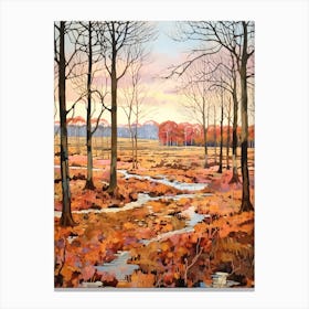 Autumn National Park Painting The New Forest England Uk 4 Canvas Print