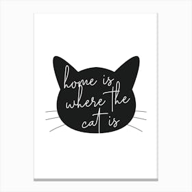 Home Is Where The Cat Is Silhouette Canvas Print