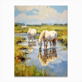 Horses Painting In County Kerry, Ireland 1 Canvas Print