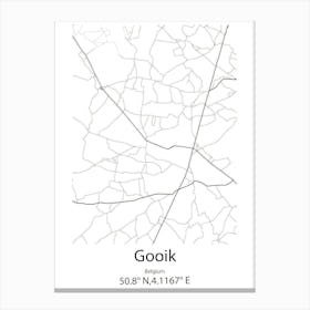 Gooik,Belgium Minimalist Map Canvas Print