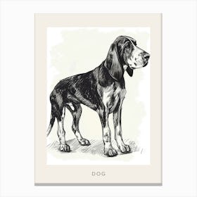 Black And Tan Line Sketch 1 Poster Canvas Print