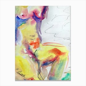Woman Body Colourful Abstract Canvas Print