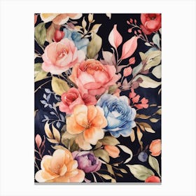 Watercolor Floral Painting Canvas Print