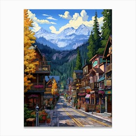 Leavenworth Washington Pointillism 8 Canvas Print