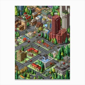 Bellevue Washington Pixel Art 1 Canvas Print