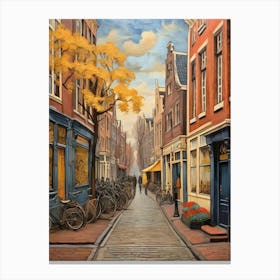 11.Streets of Amsterdam, Van Gogh, frescoes. Canvas Print