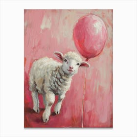 Cute Sheep 1 With Balloon Canvas Print