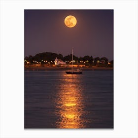 Full Moon Over The Bay Canvas Print