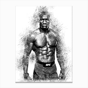 Kamaru Usman Drawing Sketch Canvas Print