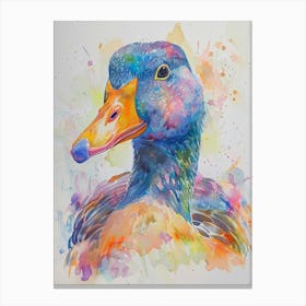 Goose Colourful Watercolour 4 Canvas Print