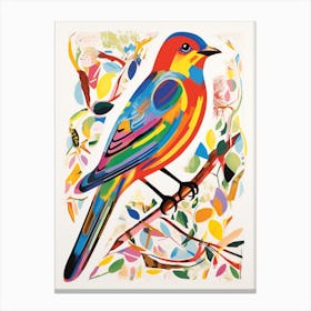 Colourful Bird Painting Swallow 3 Canvas Print