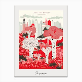 Poster Of Singapore, Illustration In The Style Of Pop Art 4 Canvas Print