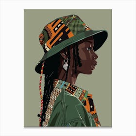 African Girl In A Hat Canvas Print