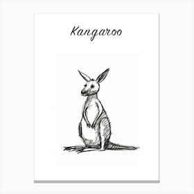 B&W Kangaroo Poster Canvas Print