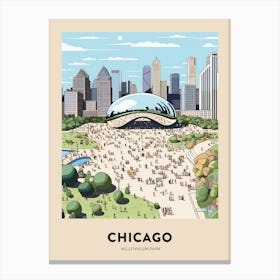 Millennium Park 8 Chicago Travel Poster Canvas Print