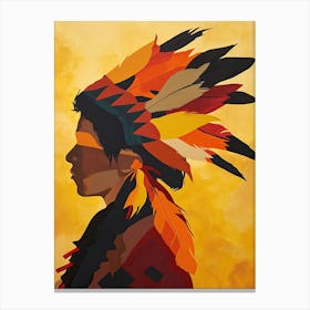 Seneca Silence In Abstract Art ! Native American Art Canvas Print