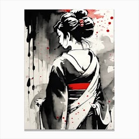 Japanese Geisha Girl Canvas Print