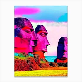 Easter Island Chile Pop Art Photography Tropical Destination Canvas Print