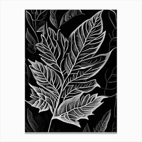 Myrtle Leaf Linocut 2 Canvas Print