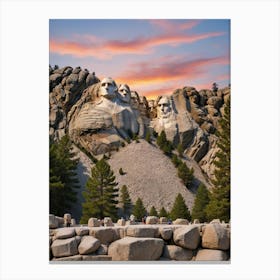 Mount Rushmore At Sunset Canvas Print