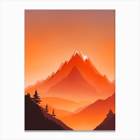 Misty Mountains Vertical Composition In Orange Tone 177 Canvas Print