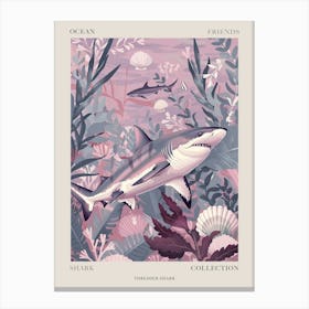 Purple Thresher Shark Illustration 2 Poster Canvas Print