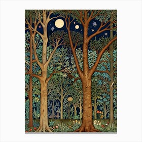 William Morris Woods At Night Canvas Print