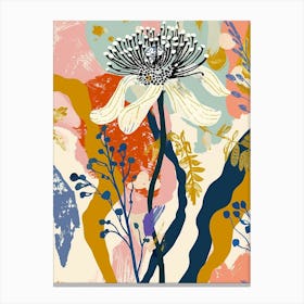 Colourful Flower Illustration Queen Annes Lace 1 Canvas Print