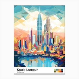 Kuala Lumpur, Malaysia, Geometric Illustration 1 Poster Canvas Print