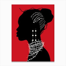 Silhouette Of African Woman 35 Canvas Print