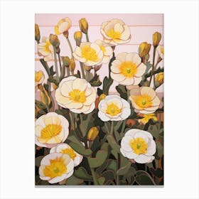 Portulaca 1 Flower Painting Canvas Print