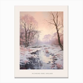 Dreamy Winter Painting Poster Richmond Park England 2 Canvas Print