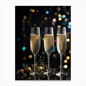 New Year Champagne Glasses 1 Canvas Print