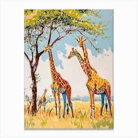 Giraffes Looking Into The Distance 1 Canvas Print