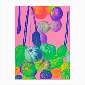 Squash Risograph Retro Poster vegetable Canvas Print