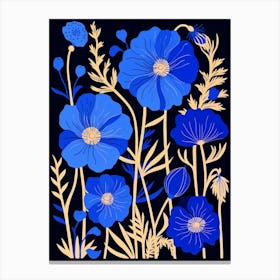 Blue Flower Illustration Love In A Mist Nigella 5 Canvas Print