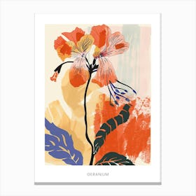 Colourful Flower Illustration Poster Geranium 1 Canvas Print