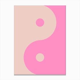 Yin Yang Peach And Pink Canvas Print