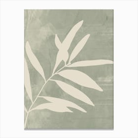 Abstract Green Botanical, Boho Sage Green Leaf Canvas Print