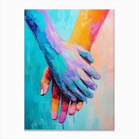 Two Hands Holding Each Other 1 Canvas Print