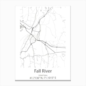 Fall River,United States Minimalist Map 1 Canvas Print