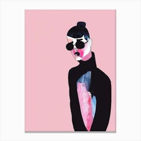 Illustration Of A Woman Wearing Sunglasses 2 Canvas Print