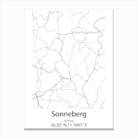 Sonneberg,Germany Minimalist Map Canvas Print