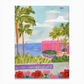 Pink Palms Canvas Print