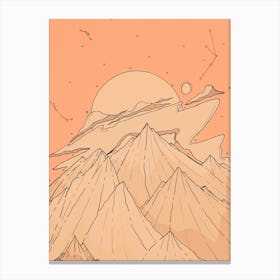 Peach Cloud Peaks Canvas Print